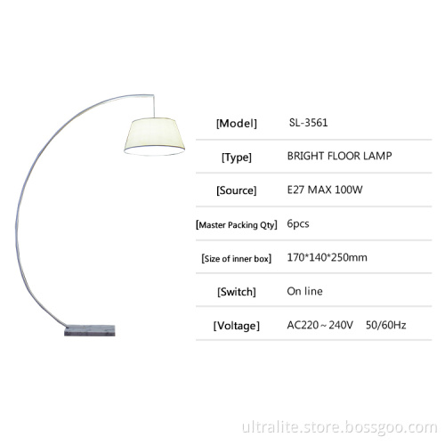 Hot selling room decoration standing metal floor lamp with good price